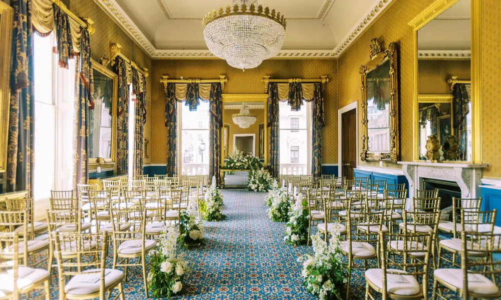 Wedding ceremony set-up at 116 Pall Mall