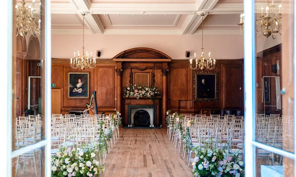 Wedding ceremony set-up at Grove House