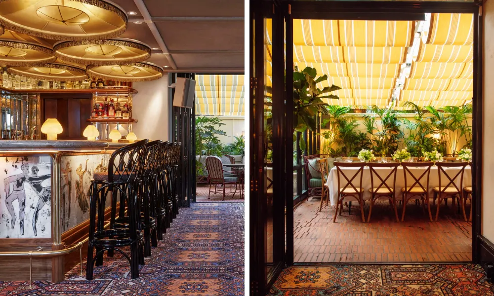 French and southern US style interiors with terrace