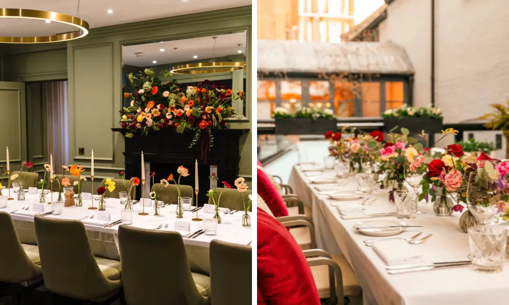 wedding breakfast tables at chelsea hotel 