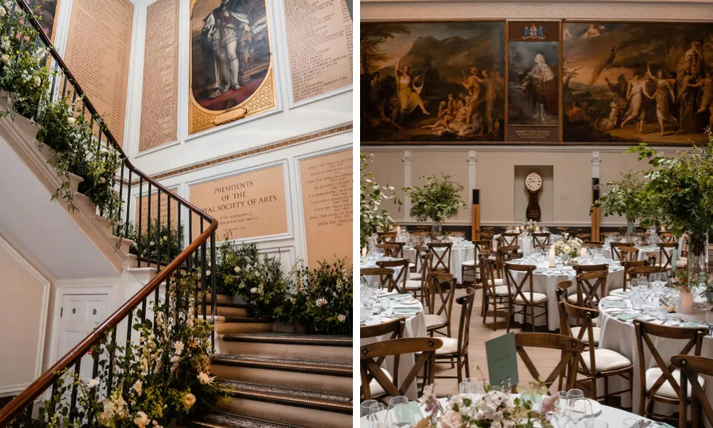 grand staircase and large wedding breakfast hall 