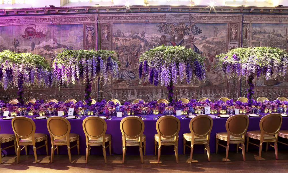 A wedding breakfast set-up at Hampton Court Palace