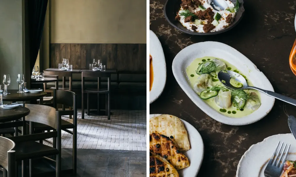 oma interiors and fish dishes