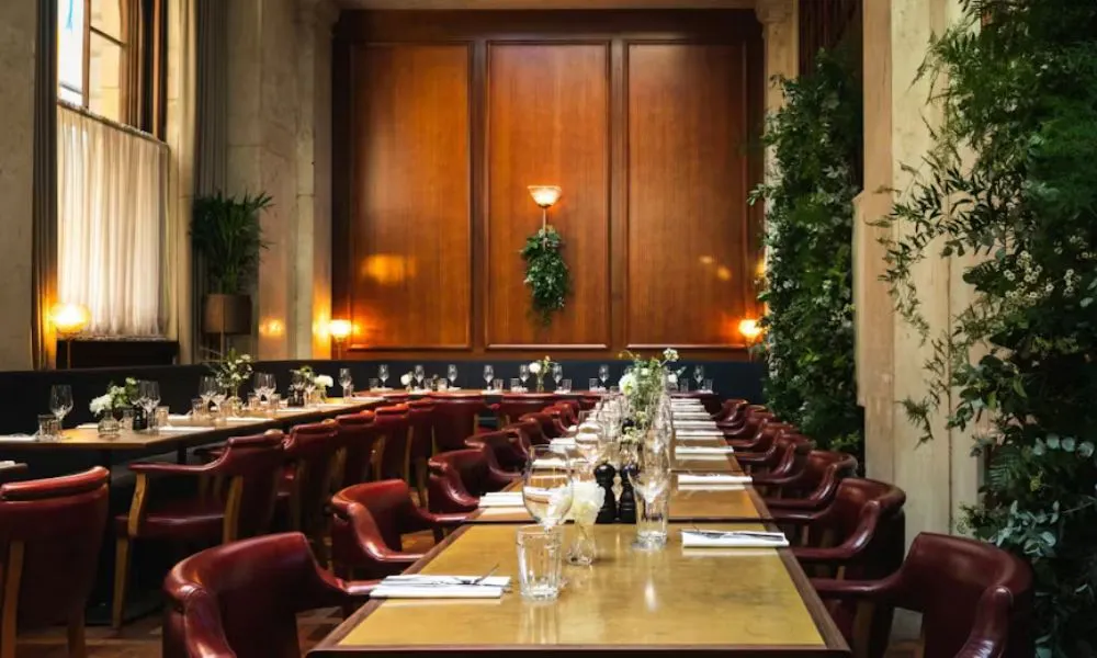 The smaller private dining room at the Hawksmoor Edinburgh