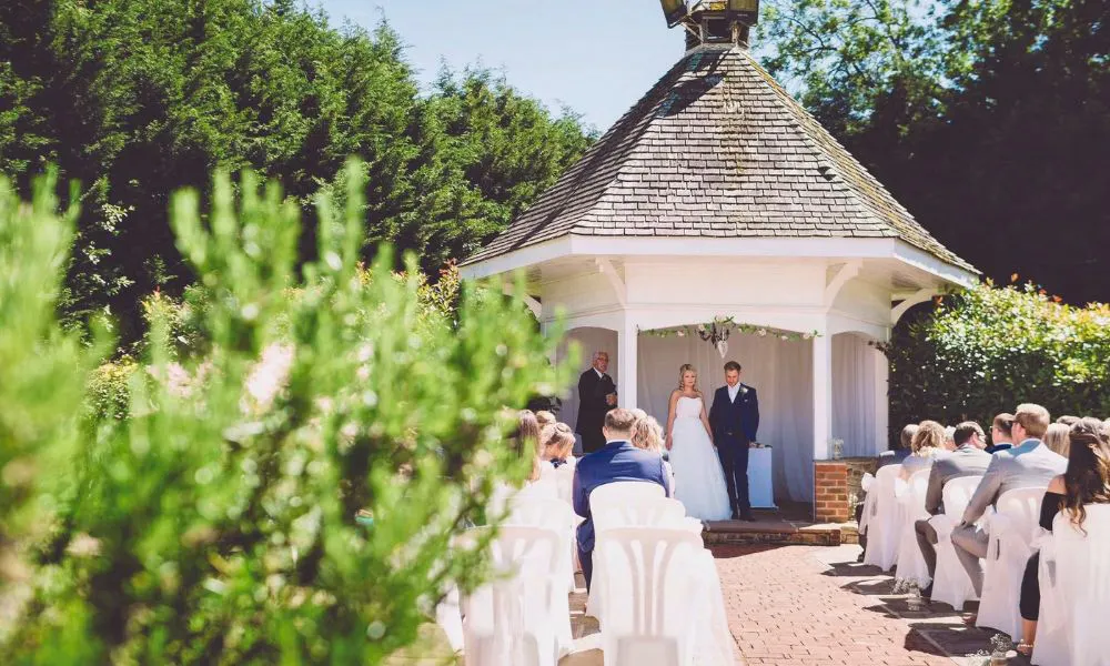 Couple in gazebo