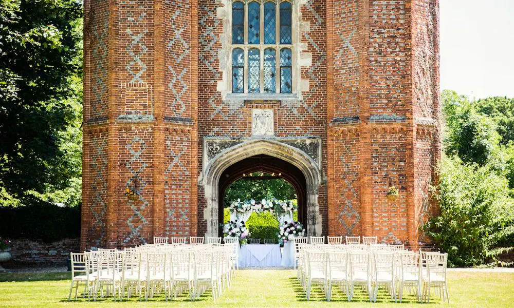 Outdoor ceremony at Leez Priory