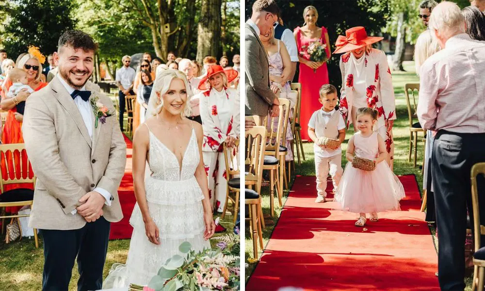 colourful outdoor wedding ceremony