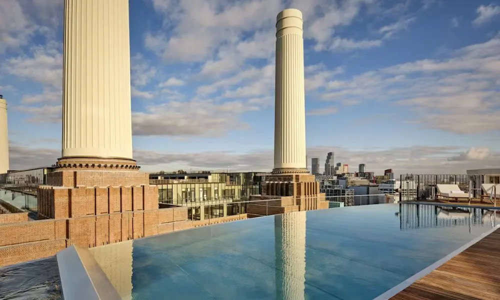 art hotel rooftop with views of the power station