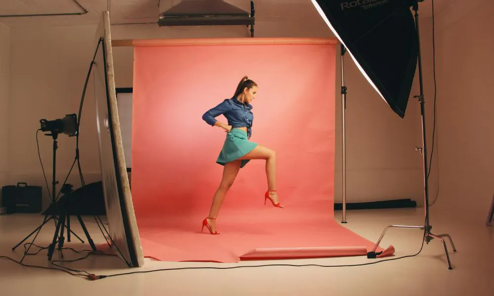 Model at photoshoot