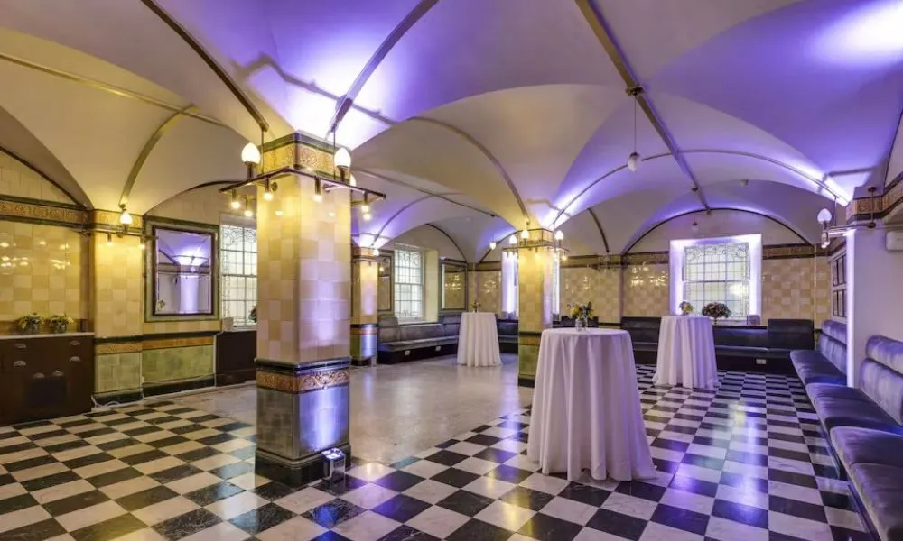 ballroom with chequered floor