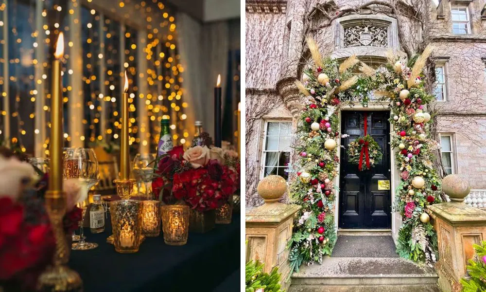 Christmas-inspired wedding decor for a December wedding