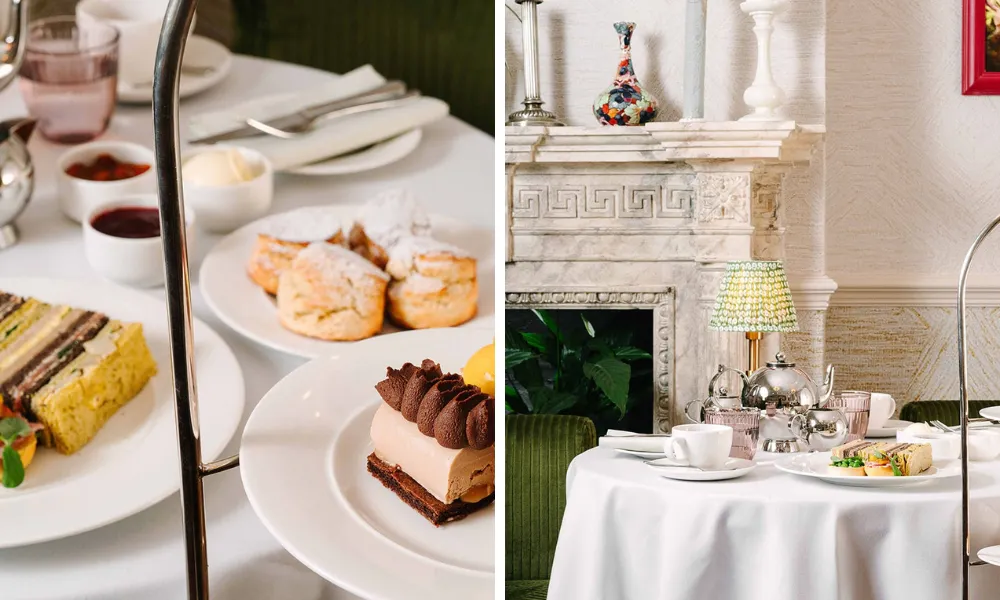 scones and chocolate mousse cake at ansty hall