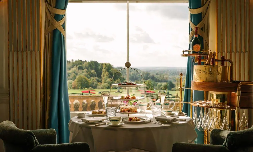 Afternoon tea with views of the grounds