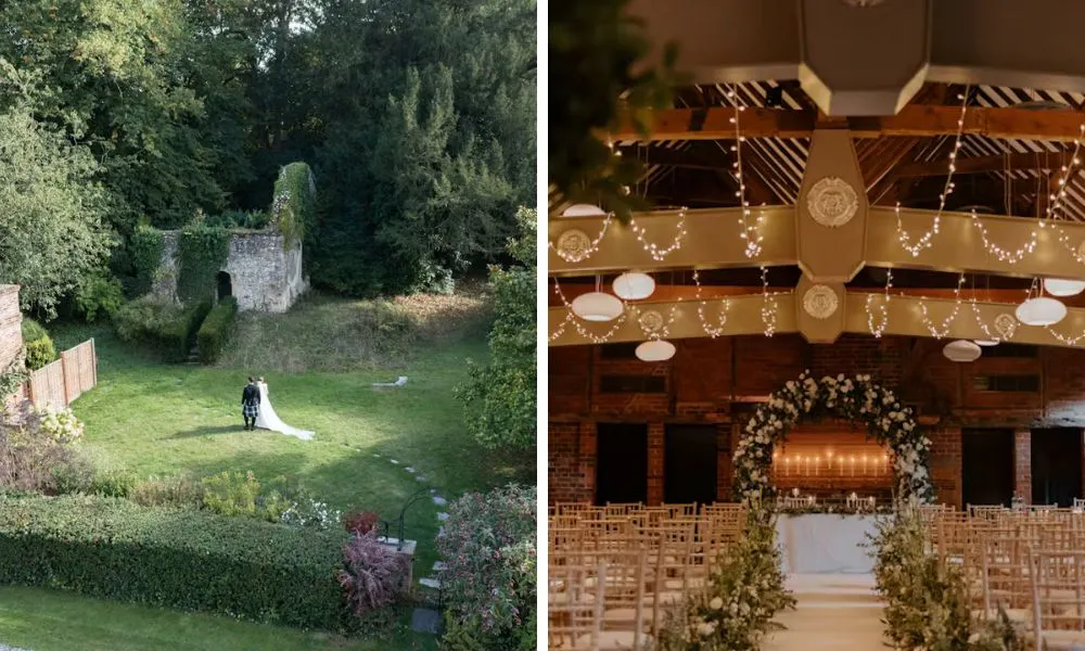 The grounds and floral arrangements at Lainston House