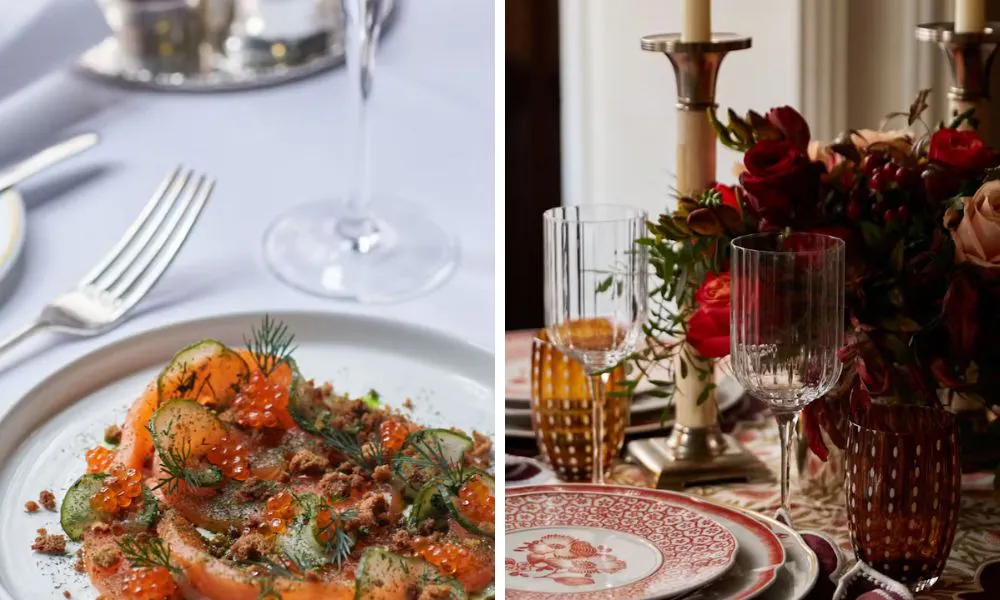 Elegant catering and floral arrangements