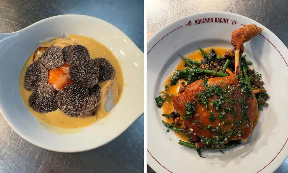 Truffle dish, and duck dish