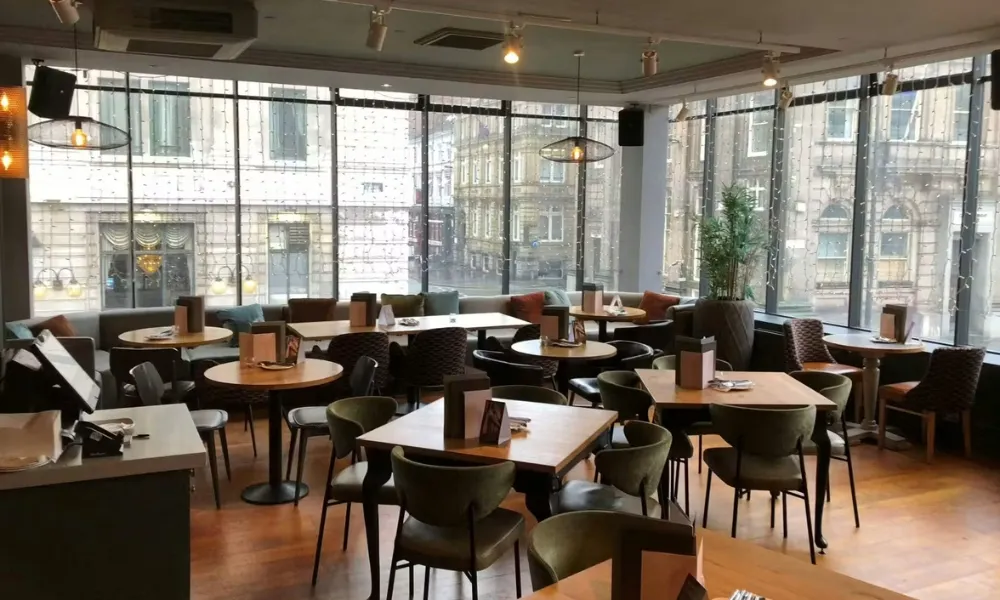 first floor private space with large windows