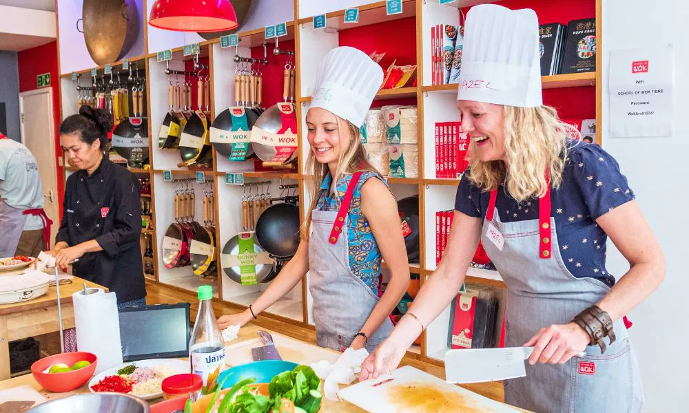 a group at a cooking class