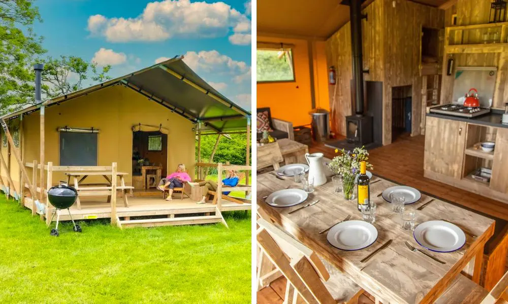 cosy lodges at Gambledown Farm