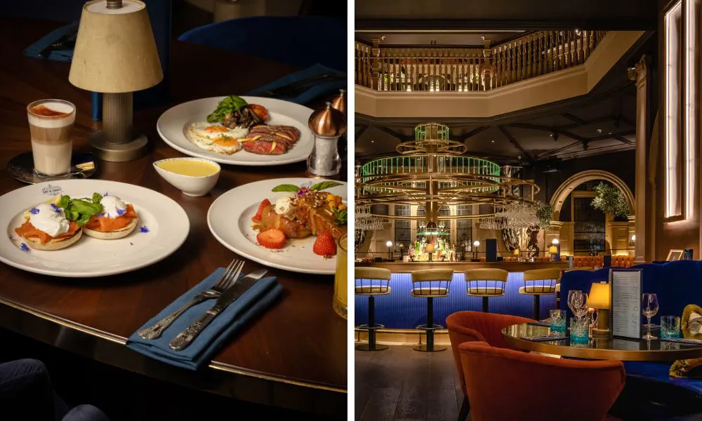 brunch plates and the interiors at cut and craft