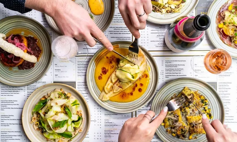 dishes on table at flint house