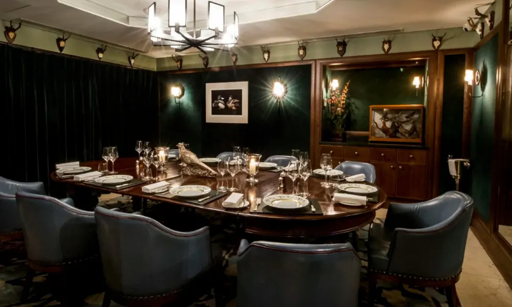 Chefs table at Corrigan's restaurant in Mayfair