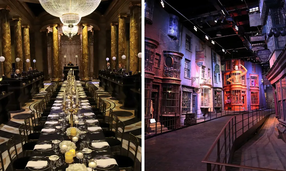 The Harry Potter set featuring Gringotts and Diagon Alley