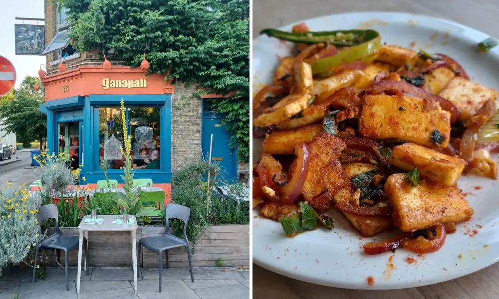 Ganapati exteior and a plate of food