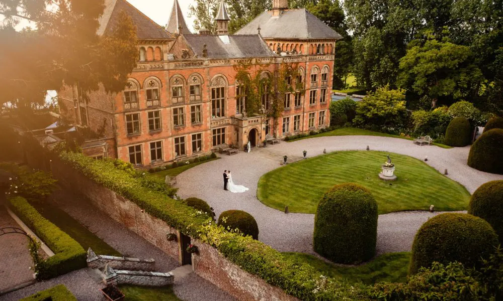 the exteriors and gardens at Soughton Hall