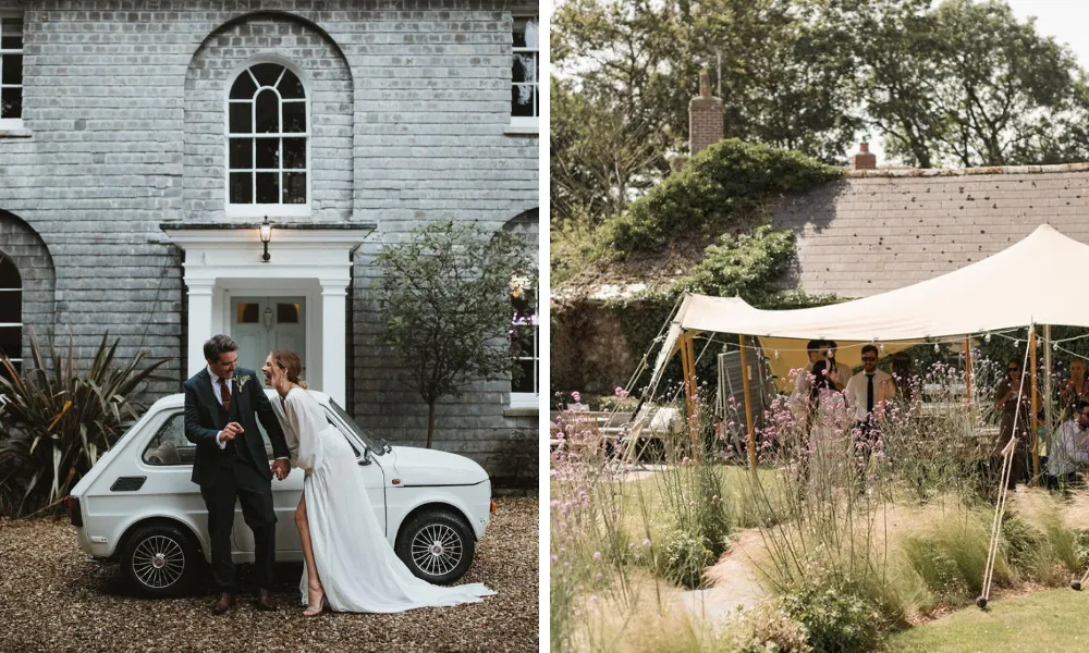 microwedding venue cornwall with outdoor tent