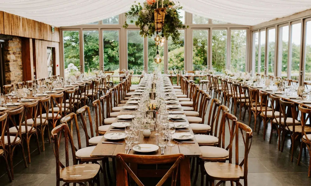 modern wedding barn conservatoryt