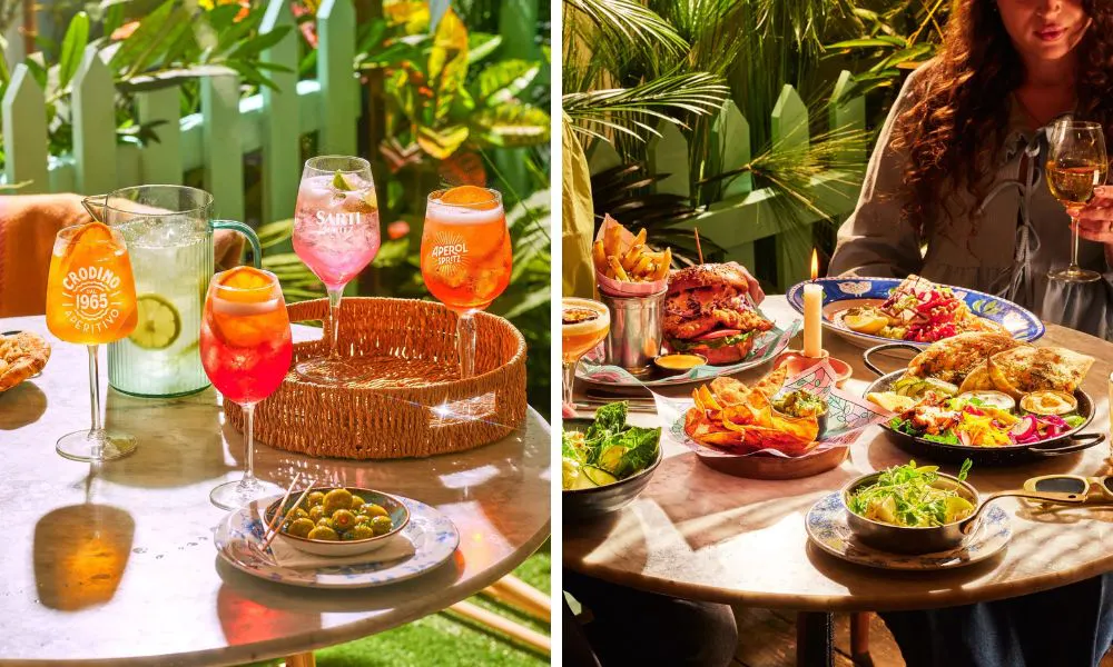 brunch plates and spritzs
