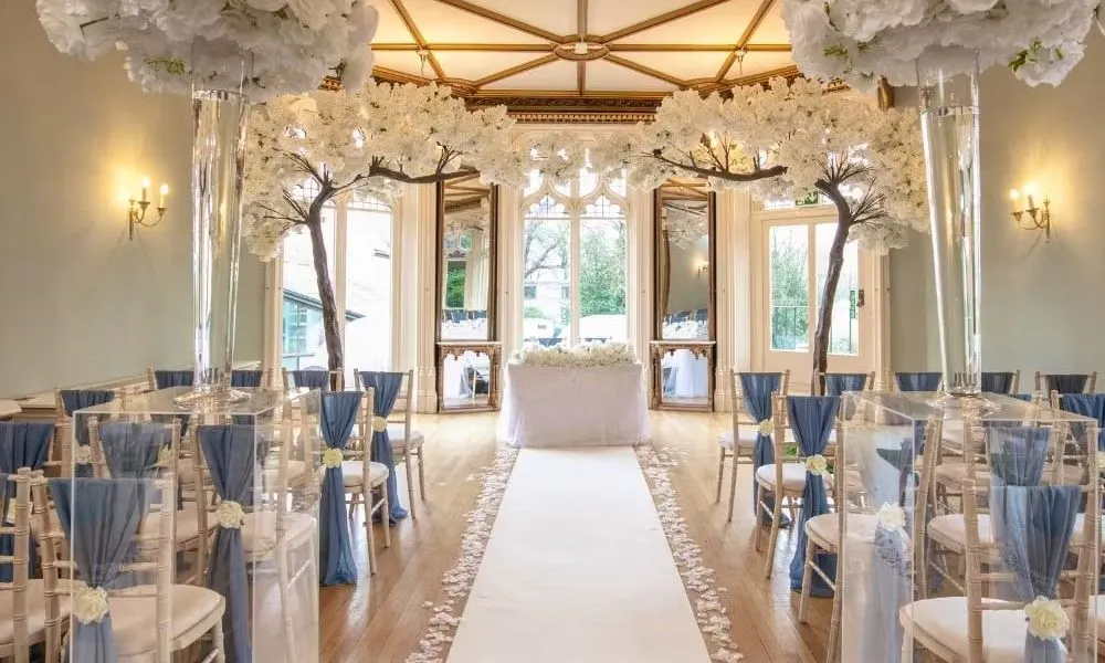 a wedding ceremony set up