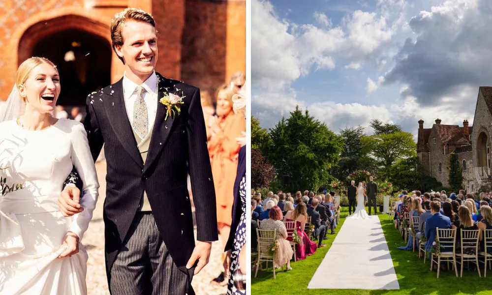Happy couple at Farnham Castle