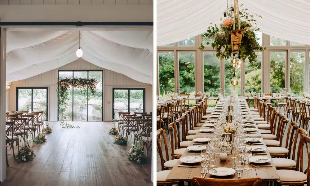 Restored barns at Trevenna wedding venue, Cornwall
