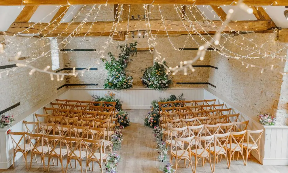 Restored barns at Wick Farm wedding venue near Bath