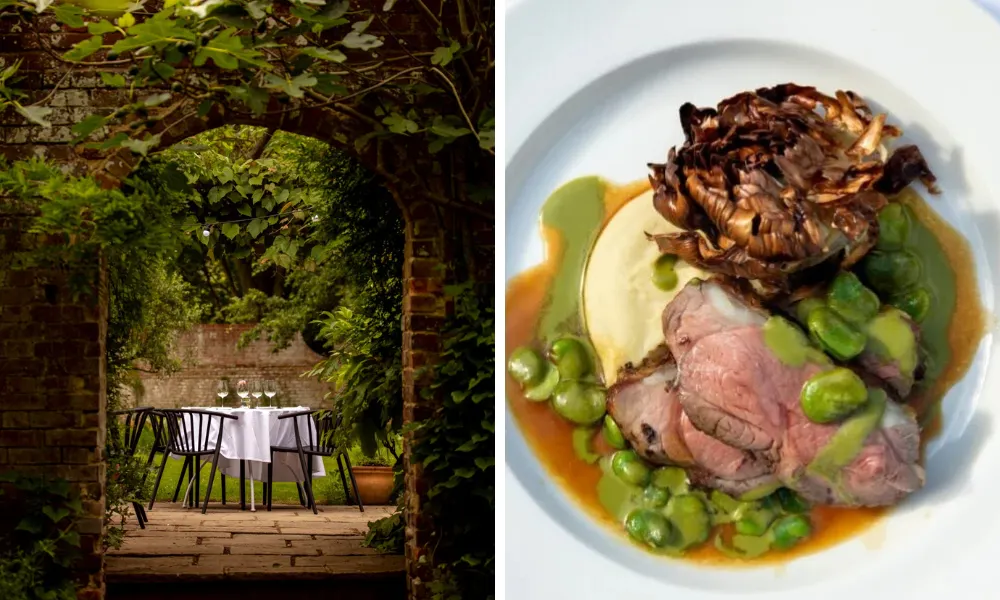 outdoor table at updown farmhouse