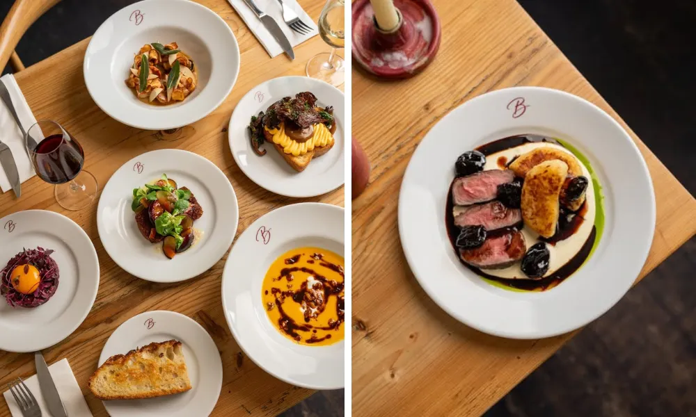 Bank christmas menu laid out on a table 