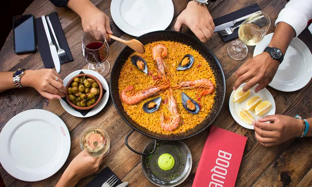 prawn paella at boqueria