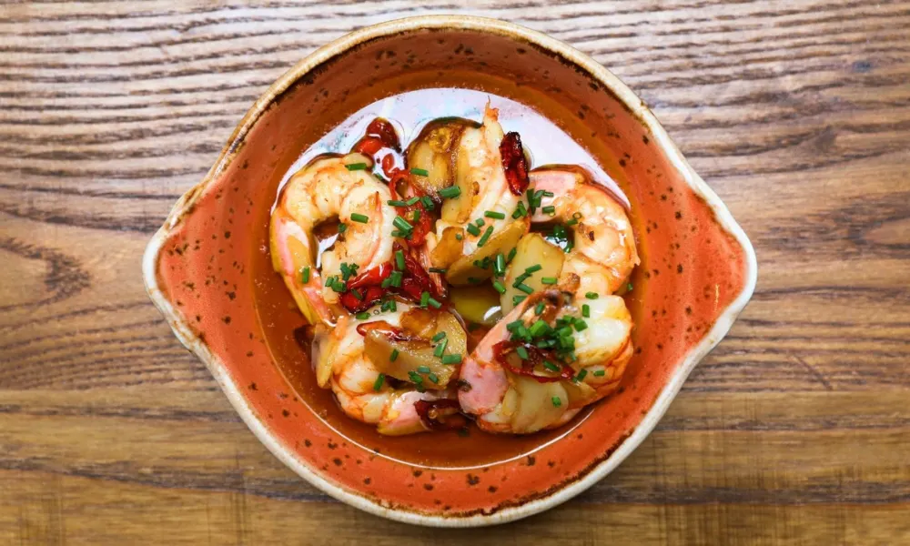 garlic prawns at copita soho
