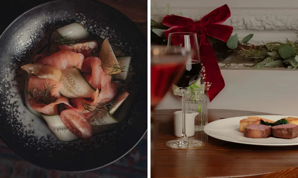fine dining plating with meat and a rosti