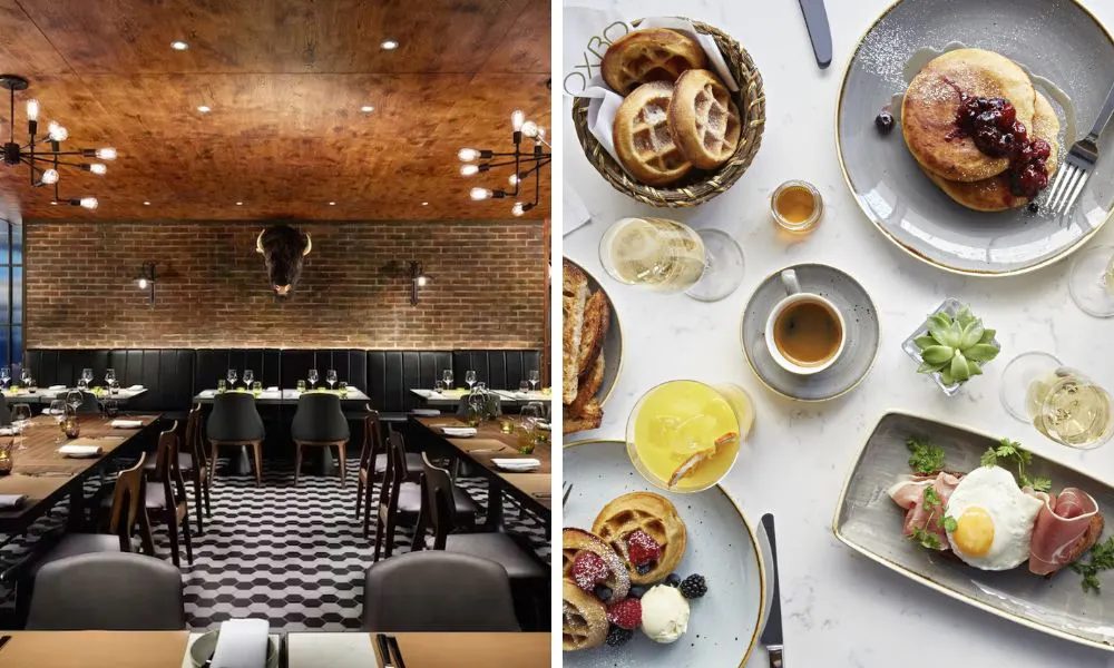 relaxed, wood-pannelled interiors, and a selection of breakfast dishes