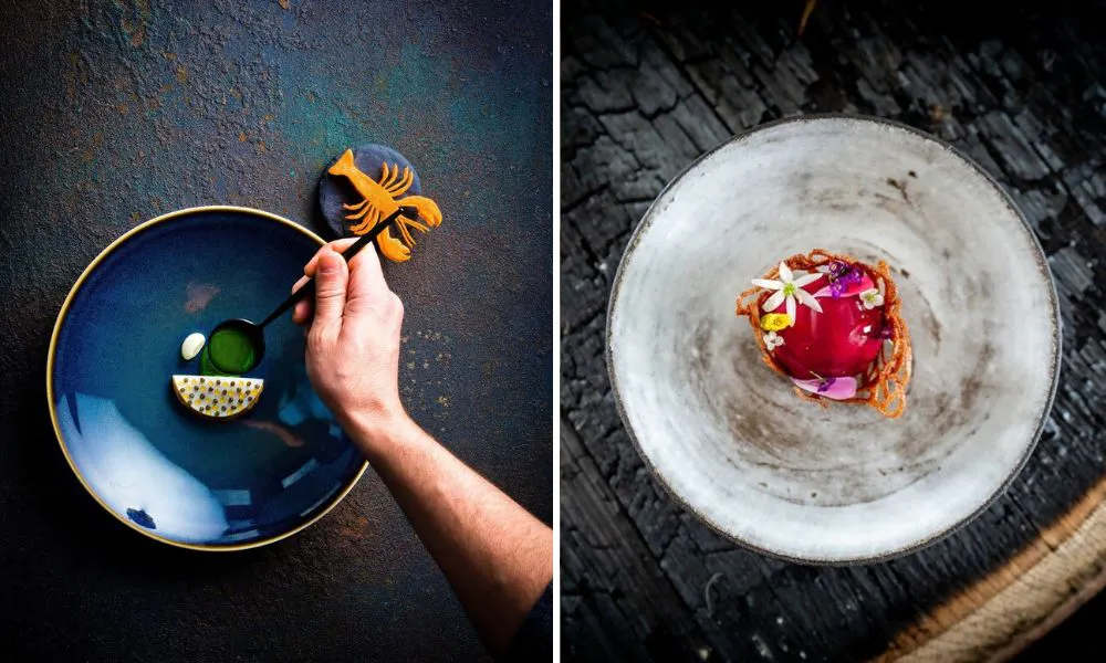 Fine dining plates at Glentrurret