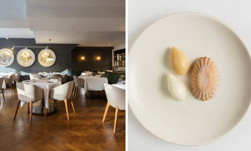Trinity dining room and plate of food