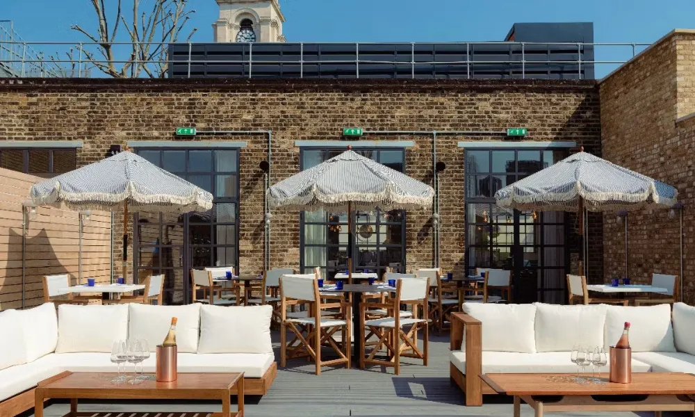 Rooftop cafe wedding venue in a yoga studio