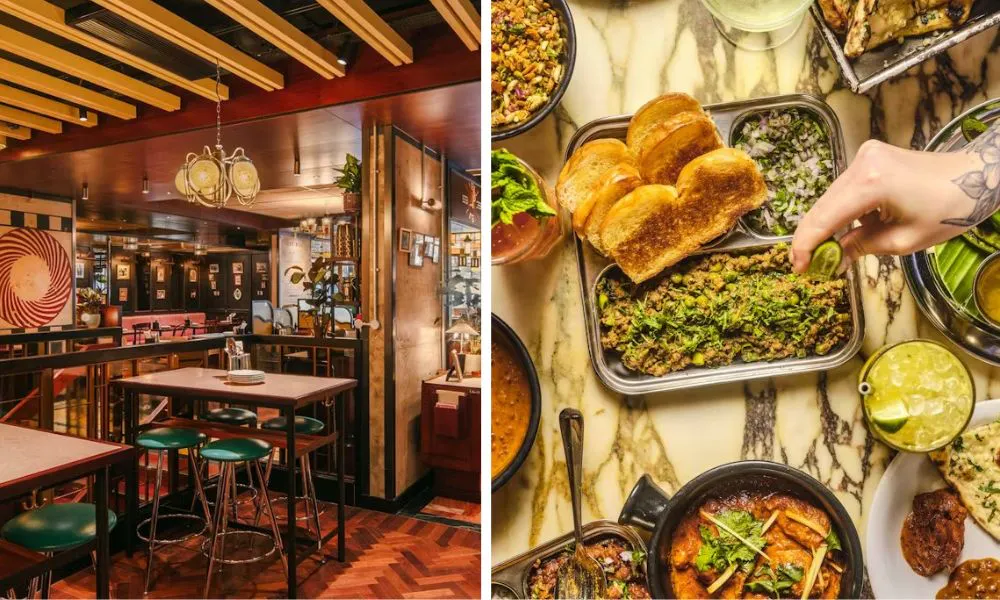 high stool table and indian sharing plates