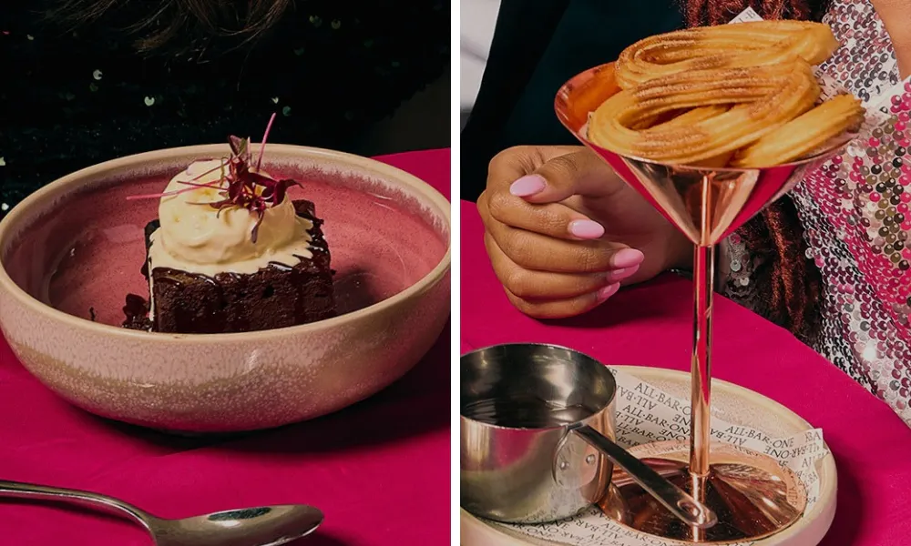 Christmas desserts and curros at all bar one nottingha,