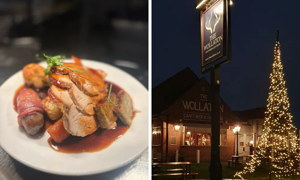 Pub christmas set menu dinner at the wollaton