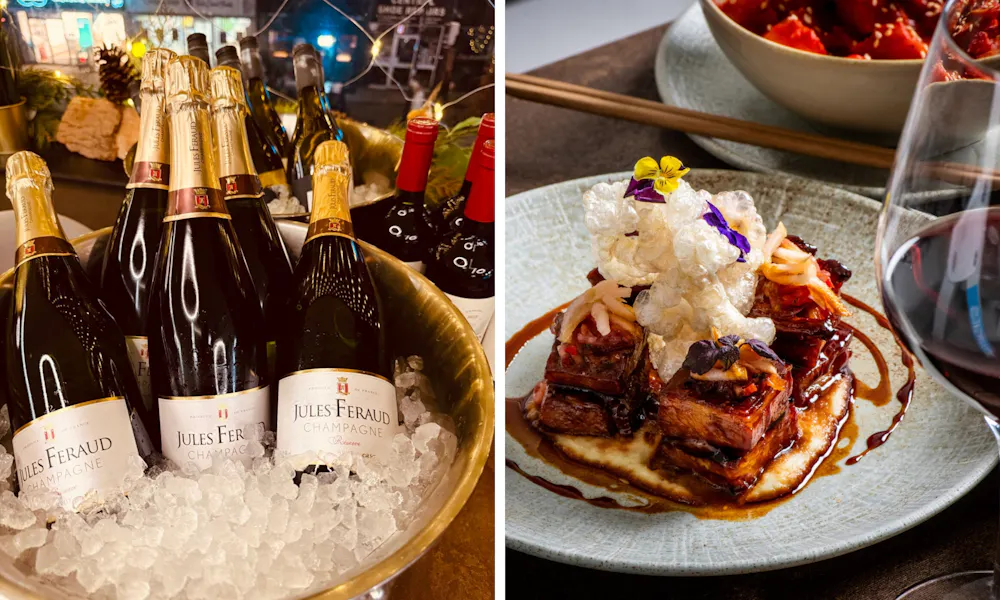 champagne on ice and fusion christmas cooking at hemisphere