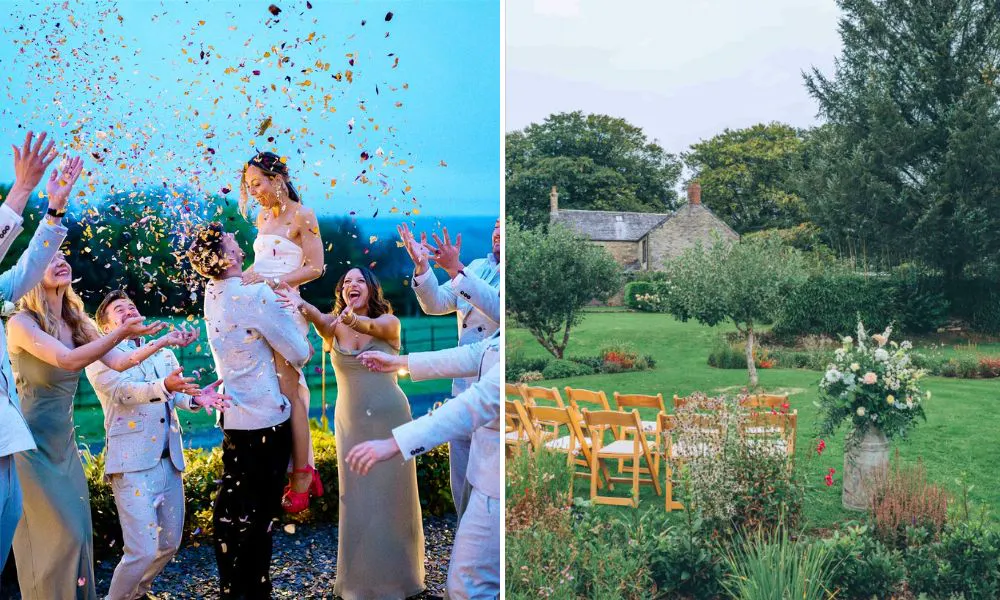 Couple getting married at Trevenna
